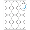 2.5" White Circular Sheet Labels - Removable Adhesive
