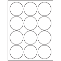 2.5" White Circular Sheet Labels