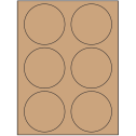 3.33" Brown Kraft Circular Sheet Labels