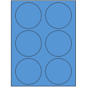 3.33" Fluorescent Blue Circular Sheet Labels