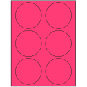 3.33" Fluorescent Pink Circular Sheet Labels
