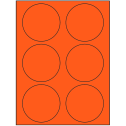 3.33" Fluorescent Red Circular Sheet Labels