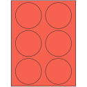 3.33" Red Circular Sheet Labels