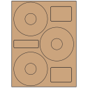 4.52" x 4.52" Brown Kraft Sheet Labels