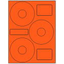 4.52" x 4.52" Fluorescent Red Sheet Labels