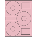 4.52" x 4.52" Pastel Pink Sheet Labels