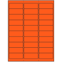 2.625" x 1" Fluorescent Red Rectangular Sheet Labels