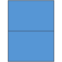 8.5" x 5.5" Fluorescent Blue Rectangular Sheet Labels (2-UP)