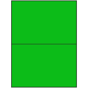 8.5" x 5.5" Fluorescent Green Rectangular Sheet Labels (2-UP)