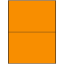 8.5" x 5.5" Fluorescent Orange Rectangular Sheet Labels (2-UP)