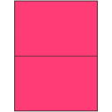 8.5" x 5.5" Fluorescent Pink Rectangular Sheet Labels (2-UP)