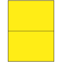 8.5" x 5.5" Fluorescent Yellow Rectangular Sheet Labels (2-UP)