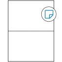 8.5" x 5.5" White Rectangular Sheet Labels (2-UP) - Removable Adhesive