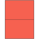 8.5" x 5.5" Red Rectangular Sheet Labels (2-UP)