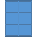 4" x 3.25" Fluorescent Blue Rectangular Sheet Labels