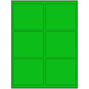 4" x 3.25" Fluorescent Green Rectangular Sheet Labels