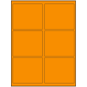 4" x 3.25" Fluorescent Orange Rectangular Sheet Labels
