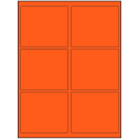 4" x 3.25" Fluorescent Red Rectangular Sheet Labels