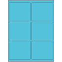 4" x 3.25" Turquoise Rectangular Sheet Labels