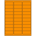 2.625" x 1" Fluorescent Orange Rectangular Sheet Labels (30-UP)