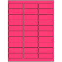2.625" x 1" Fluorescent Pink Rectangular Sheet Labels (30-UP)