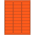 2.625" x 1" Fluorescent Red Rectangular Sheet Labels (30-UP)