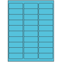 2.625" x 1" Turquoise Rectangular Sheet Labels (30-UP)