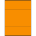 4.25" x 2.75" Fluorescent Orange Rectangular Sheet Labels