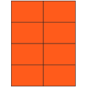 4.25" x 2.75" Fluorescent Red Rectangular Sheet Labels