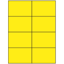 4.25" x 2.75" Fluorescent Yellow Rectangular Sheet Labels