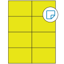4.25" x 2.75" Fluorescent Yellow Rectangular Sheet Labels - Removable Adhesive