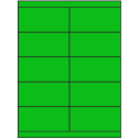 4.25" x 2" Fluorescent Green Rectangular Sheet Labels