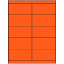 4.25" x 2" Fluorescent Red Rectangular Sheet Labels