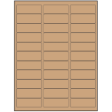 2.625" x 0.875" Brown Kraft Rectangular Sheet Labels