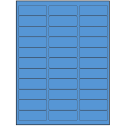 2.625" x 0.875" Fluorescent Blue Rectangular Sheet Labels