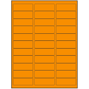 2.625" x 0.875" Fluorescent Orange Rectangular Sheet Labels