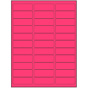 2.625" x 0.875" Fluorescent Pink Rectangular Sheet Labels