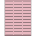 2.625" x 0.875" Pastel Pink Rectangular Sheet Labels