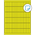 0.5" x 1.75" Fluorescent Yellow Rectangular Sheet Labels - Removable Adhesive