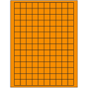 0.75" x 0.75" Fluorescent Orange Square Sheet Labels