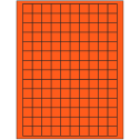 0.75" x 0.75" Fluorescent Red Square Sheet Labels