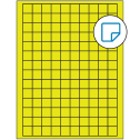 0.75" x 0.75" Fluorescent Yellow Square Sheet Labels - Removable Adhesive
