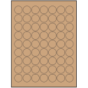 1" Brown Kraft Circular Sheet Labels