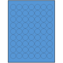1" Fluorescent Blue Circular Sheet Labels