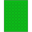 1" Fluorescent Green Circular Sheet Labels