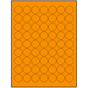 1" Fluorescent Orange Circular Sheet Labels