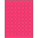 1" Fluorescent Pink Circular Sheet Labels
