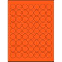 1" Fluorescent Red Circular Sheet Labels