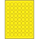 1" Fluorescent Yellow Circular Sheet Labels
