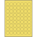 1" Pastel Yellow Circular Sheet Labels